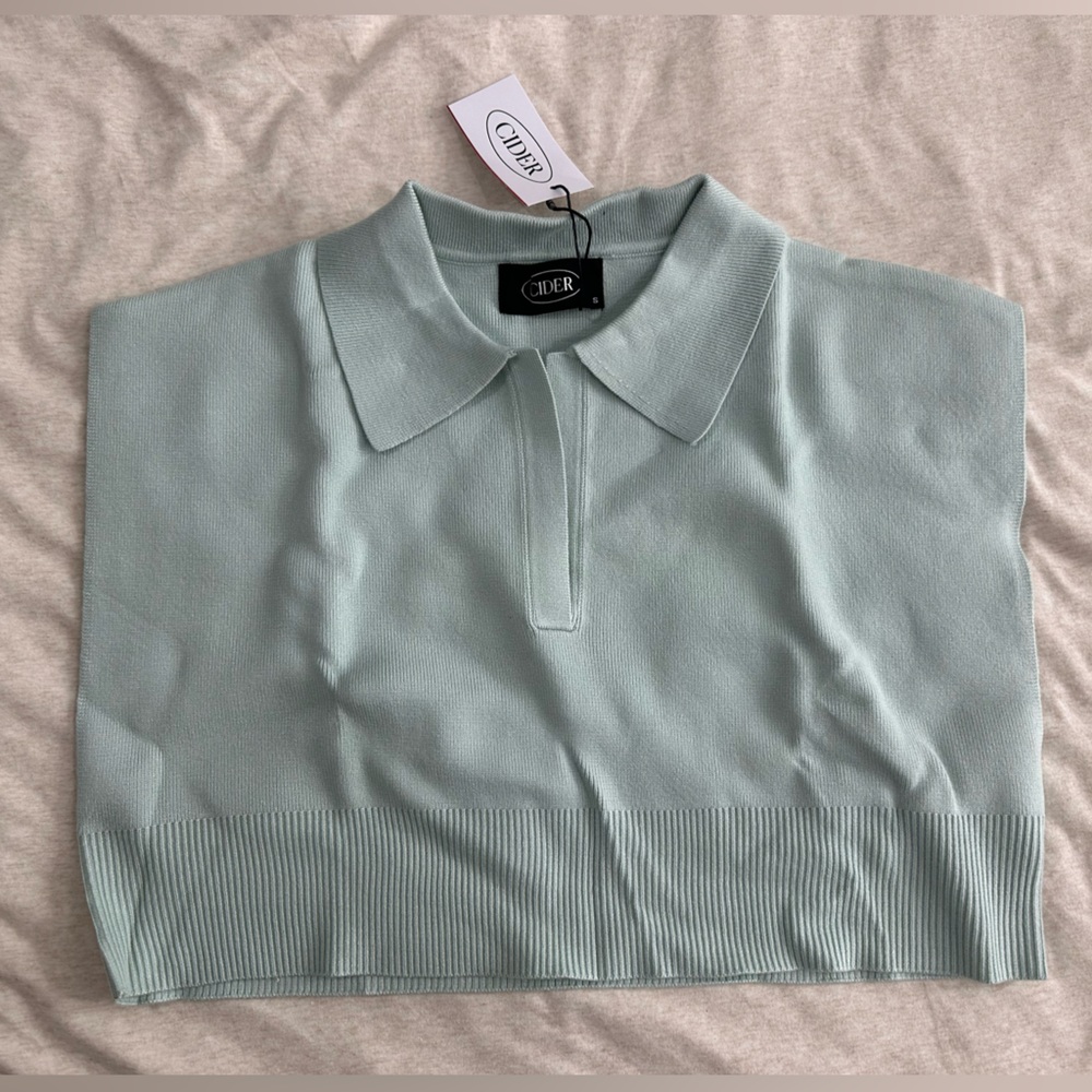 Cropped polo sweater